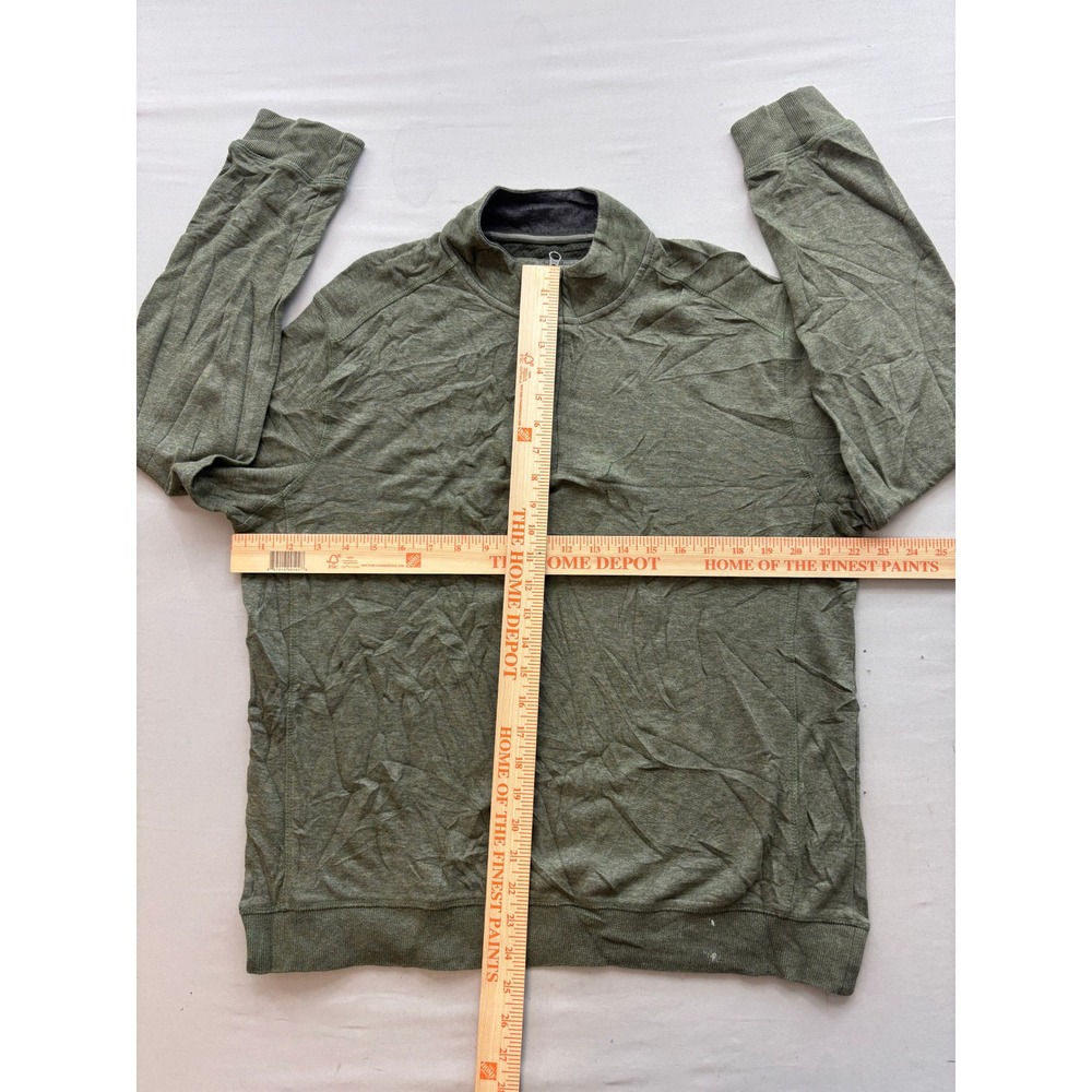 English Laundry Mens Quarter Zip Pullover Sweater Heather Green Large L - Picture 3 of 4